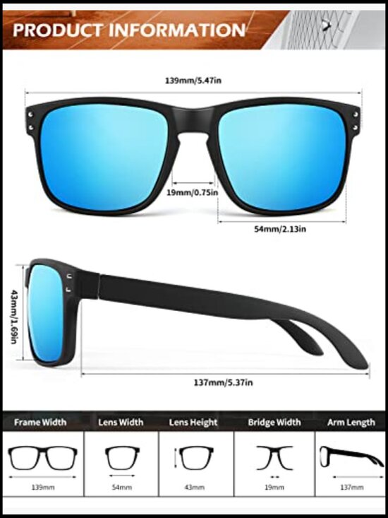 Polarized Sunglasses Vintage Style UV Protection for Fishing Running Driving main image 4
